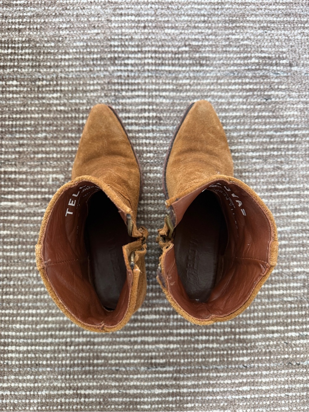 Tecovas Brown Suede Pointed-Toe Heeled Boots